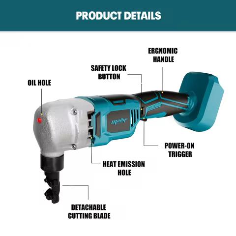 Cordless Metal Nibbler for Makita 18V BL1830 Battery Brushless Electric Power Metal Shear for Metal,