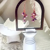 鈴蘭花耳環 水晶花耳環 耳勾式耳環 垂墜式耳環