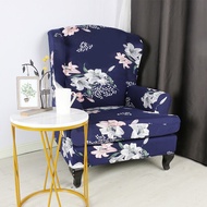 Armrest Chair Covers Printed Flower Wing Back Chair Cover Dustproof Stool Protector Elastic Slipcovers for Wedding Banquet
