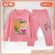 Baju Tidur Piyama Tung Tung Sahur Stelan Panjang Anak Perempuan Usia 1-10thun KS-1849