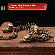 <Hoembellish> 1Pcs Moveable Body Joints Antique Alloy Lucky Dragon Desktop Office Crafts 3D Dragon S