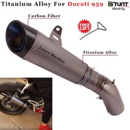 Slip On For Ducati 959 Motorcycle GP Exhaust System Escape Modiifed Titanium Alloy Middle Link Pipe Carbon Fiber Muffler