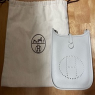 愛馬仕Hermes mini Evelyn 聖杯藍 銀扣