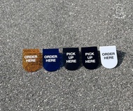 ป้ายติดโต๊ะ บาร์ เคาน์เตอร์ 🏷  ป้ายอะคริลิค order here  pick up here ป้ายคาเฟ่ ป้ายมินิมอล