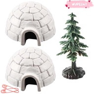 WUPEI47AD Christmas Tree Figurines Set, North Pole Bear Realistic Igloos Model, Arctic Figures Toy M