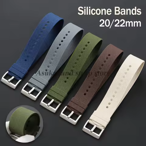 For Seiko One Piece Sport Silicone Watch Band 20mm 22mm for Rolex for Tudor Watchstrap Women Men's R