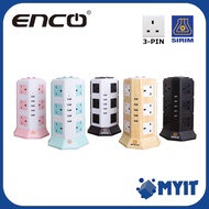 Enco TP-VA5U12K (DD-5U12K) )Vertical Tower Extension 12 Way Gang Socket UK Plug Adapter Power Strip 