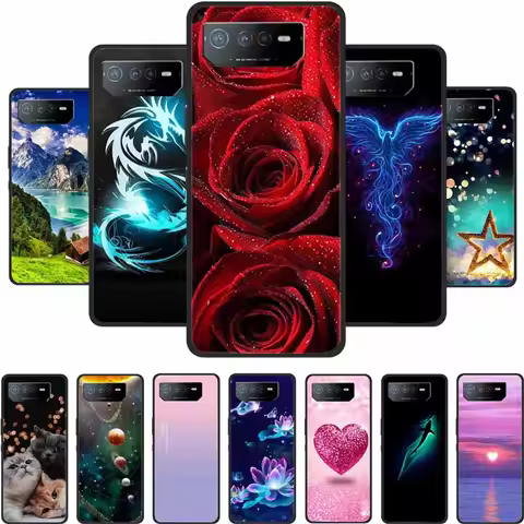 Phone Case For Asus ROG Phone 6D Ultimate Back Cover Case Black TPU Silicone Soft Coque For Asus ROG