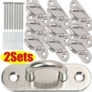 [Fast Delivery]1/2Sets 316 Stainless Steel Oval Hooks - Garage Hammock Fastener - M5-M8 Marine Grade