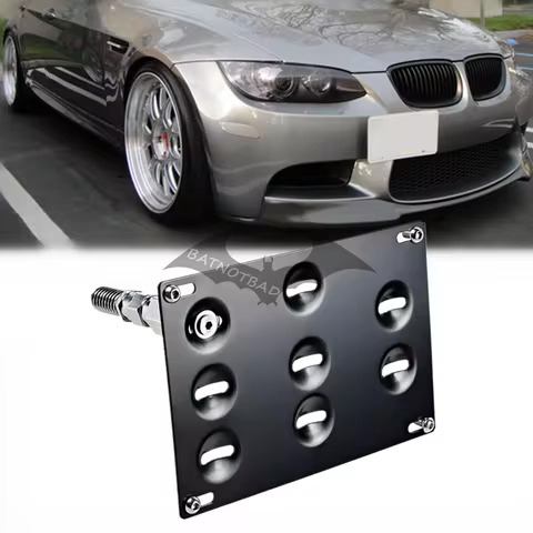 No Drill Front Tow Hook License Plate Mount Bracket for BMW E82 E88 128i 135i 1M E39 E90 E91 E92 E93