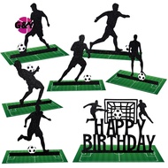 G&Y 13 Pcs Soccer Party Table Decorations Soccer Table Centerpieces Paper Soccer Player Silhouette B