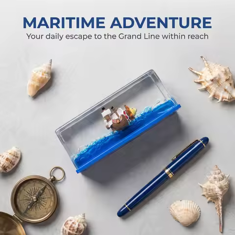 Anime One Piece Thousand Sunny Drift Bottle Cartoon Decoration Model Acrylic Liquid Drift Bottle Toy