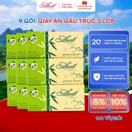 [Box of 9 packs] SILKWELL panda tissue paper 160 sheets, 3 layers of soft, tough paper, safe for the