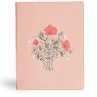 CSB Illustrator’s Notetaking Bible, Large Print Edition, Peach Bouquet LeatherTouch, Black Letter
