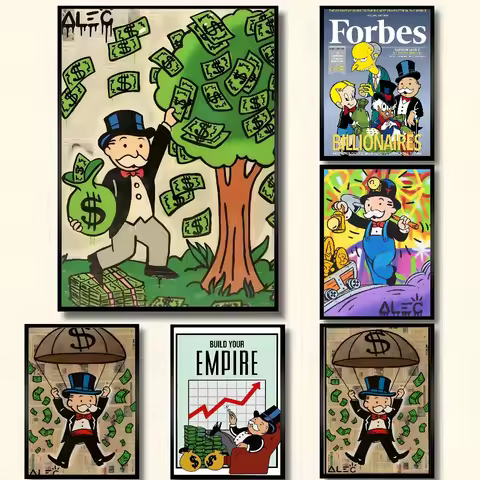 Monopoly Millionaire Money Canvas Decorative Poster HD Art Sticky Wall Waterproof Home Living Room B