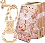Orlabno 12 Packs 70th Bottle Opener, Gifts for 70th Birthday Party Favors, 70th Wedding Anniversary 
