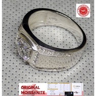 Original Moissanite Diamond Ring 1Ct 6.5mm Genuine 925 Silver+3List Zircon - Original GRA Certificat
