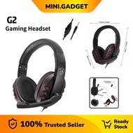 Fon Kepala Gaming G2 Headset Gamer Fon Telinga Game Mikrofon Kawalan Volum untuk Smartphone PC Lapto
