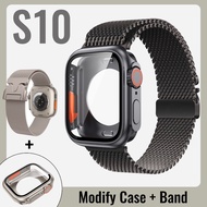 2024 NEW Original Style Milanese Band + Case for iWatch 46mm 42mm Series 10 Watchband Stainless Stee