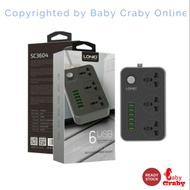 LDNIO SC3604 UK MALAYSIA PLUG EXTENSION SOCKET, 3 UNIVERSAL PORT (3.4A, USB X6)