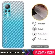 PROMO Skin Carbon INFINIX NOTE 11 NFC/INFINIX NOTE 11 2021 Anti Gores Garskin Back screen Sticker Stiker Pelindung Aksesoris Handphone