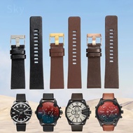 Genuine Leather 27 28 30 32 26mm Accessories for Diesel Dz4323 1657 4343 Men Women Plain Weave Buckl