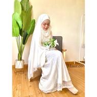 Selendang Sulam  Veil Sulam Scallop Veil Tunang Selendang Klasik