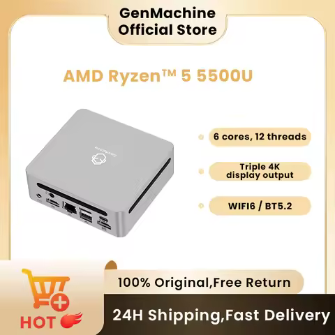 2025 GenMachine Mini PC 5500U AMD Windows 11 Ryzen 2.1GHz Up to 4.0GHz DDR4 64GB WiFi6 NUC Gaming Pc