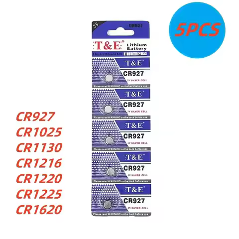 NewNEW Arrival 5PCS CR927 Battery CR1025 CR1130 batteria CR1216 CR1220 CR1225 CR1620 Lithium Battery