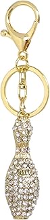 1PCS Rhinestone Bowling Keychain Sparkling Bag Keyring Bowling Ball Shape Key Chain Decor in A Box f