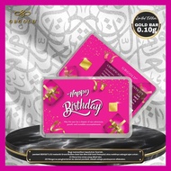 GB GOLD Happy Birthday Pink GoldBar 0.1g (Emas 999.9)