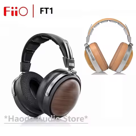 FiiO FT1 Closed-Back Over-Ear Nanowood Fiber Composite Diaphragm Wired Hi-Fi Headphones, American Bl