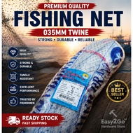 035 x 6" x 60MD x 91.4M Heavy Duty Tangsi Jaring Kosong Monster Grade Fishing Net Jaring Pukat Ikan 