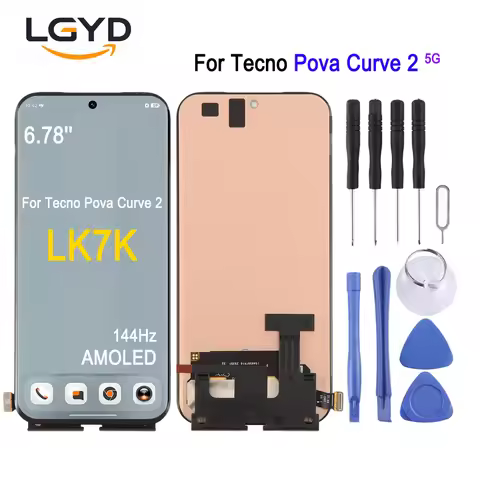 6.78-inch 144Hz AMOLED Screen For Tecno Pova Curve 2 5G, LK7K Phone Display Touch Screen Repair Repl