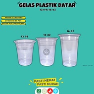 (50 Pcs) Flat Plastic Cups 12 oz 14oz 16oz 18oz Clear Plastic Ice Cups 14oz 16oz 18oz Cups Plastic C