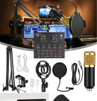 New  Podcast Equipment Bundle BM800 All-in-One DJ Mixer for Podcasting Singing Streaming