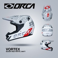 Ksr ONEONENINE - ORCA VORTEX SERIES HELMET - SILVER RED WHITE MATTE