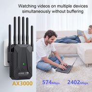 Wireless WIFI6AX3000Repeater Signal Amplifier Dual-Band Extender Gigabit Ethernet Port wifi6Router