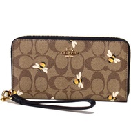 กระเป๋าสตางค์ สายรัดข้อมือ Coach C8675 พิมพ์กระเป๋าสตางค์ยาวผู้หญิงกระเป๋าสตางค์ซิปกระเป๋าคลัทช์เหรี