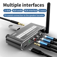 Bluetooth 5.1 Receiver Audio Adapter Multi-function USB Disk Play Coxial Optical to 3.5MM Aux RL DAC