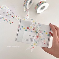 Mori Style Colorful Polka Dot Bow Decoration Cake Ribbon Packaging Gift Cartoon Ribbon Flower Laced-