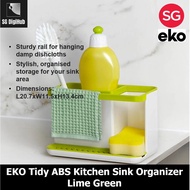 EKO Tidy ABS Kitchen Sink Organizer L20.7xW11.5xH13.4cm, Lime Green
