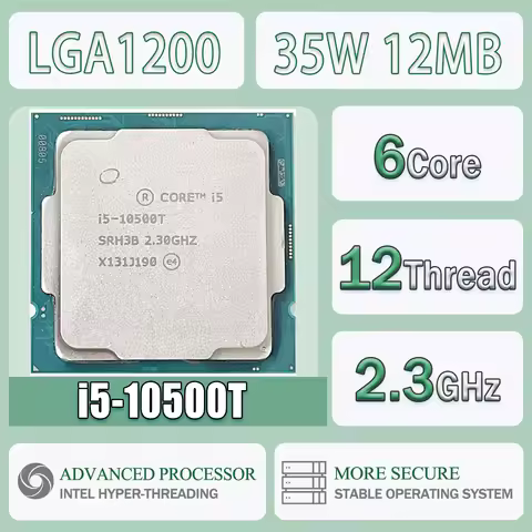 Intel Core I5-10500T 6 Core 12 Thread 2.3GHz 35W 12MB Cache 14nm Comet Lake-S DDR4-2666 MHz SRJ49 LG