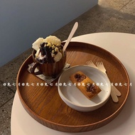 [in stock] Dinner Plate Tray Wind Japanese Tea Tray Cake Tray Storage Tray ins Plate Wooden Tray Cup