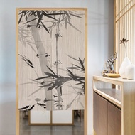 Chinese Style Entrance Porch Blocking Partition Curtain Household Bedroom and Toilet Hanging Cloth Curtain Kitchen Door Curtain Fabric Velcro