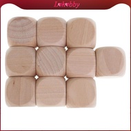 Lohobby 10PCS Naural  Blank Dice D6 30mm Game Dice for Kids DIY Decorating Games Wood