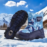 Ready Stock Children Steel Claw Snow Boots Cotton Shoes with Cotton Cold-Proof Steel Claw Large Cott