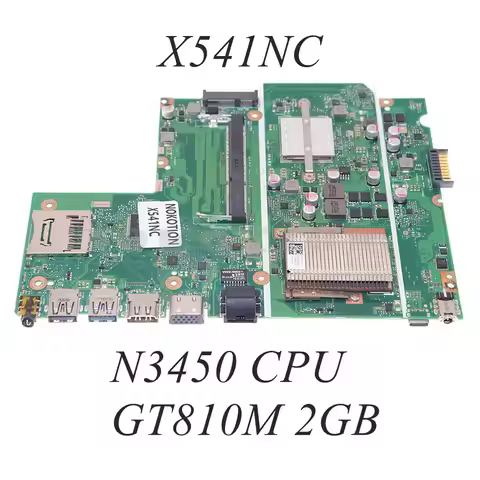 X541NC MAIN BOARD REV 2.1 60NB0E90-MB1300 For ASUS X541N A541NA X541NC Laptop motherboard N3450 CPU 