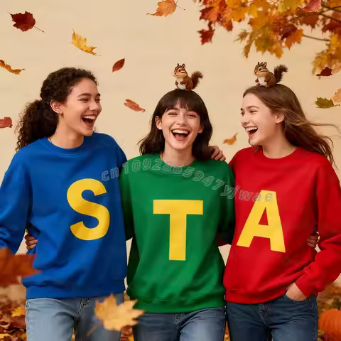 2026 S.A.T Halloween Sweatshirts Alvin And The Chipmunks Sportswear Women Hoody Alvin Chipmunk Hallo