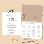 2022 Digital Planner for Ipad, Tablet, Windows, Android, ios, Printable